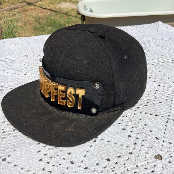 Black Cap with Gold \'HEMPFEST\' Logo 1990’s Seattle grunge vintage main image 5